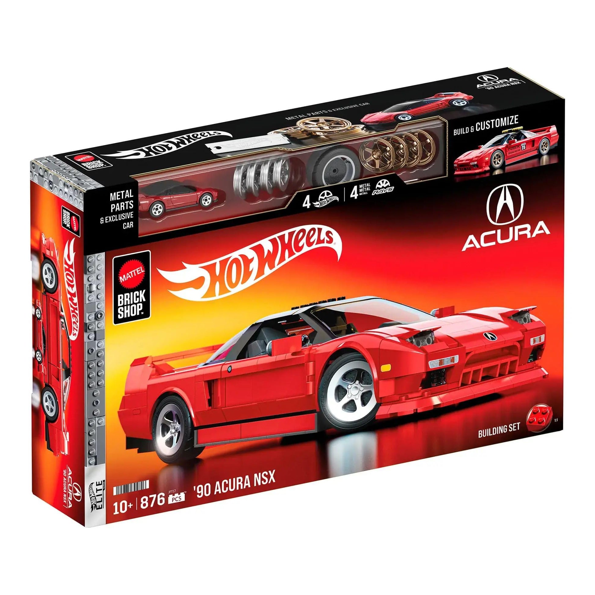 Buy now Hot Wheels 1/16 Honda Acura NSX 1990 Building Kit, 876 Pieces, Includes 1/64 Mini Car, Hot Wheels Mattel at indiglob india