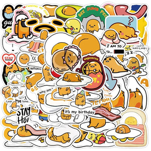 CHVISO 60PCS Japanese Lazy Egg Kawaii Stickers - Vinyl Waterproof Stickers for Kids, Teens, Adults - Laptop, Water Bottles, Skateboard, Guitar