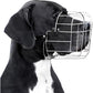 BRONZEDOG Dog Muzzle Adjustable Durable Metal Wire Basket for Large and Extra Large Dogs with Leather Straps Breathable, Drinkable, Training, Prevents Biting (Stainless Steel, Rottweiler)