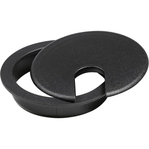 5 Pack Rok Hardware 3" (76mm) Black Round Computer Desk Table Port Wire Cable Cord Organizer Hole Cover Grommet, ROKRG3BLK