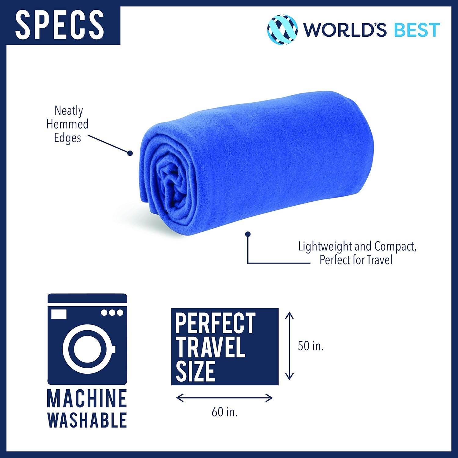 Cozy-Soft Microfleece Travel Blanket, 50x60 Inch, Lightweight, Compact, Perfect for Airplane and Car, Charcoal - My Store