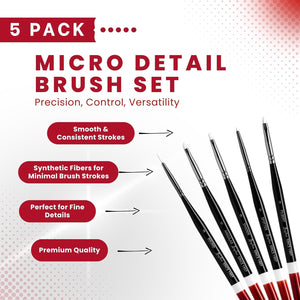 Angelus Micro Detail Paint Brush Set of 5