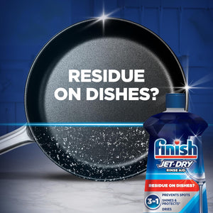 Finish Jet-Dry Dishwasher Rinse Aid, Compatible with Dishwasher Detergent, Prevents Spots & Residues, Dries, Shine & Protects, 8.45 oz, 80 Washes.