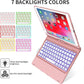 BABG Keyboard Case for iPad 6th/5th 9.7inch, iPad Pro 9.7, iPad Air 2, iPad Air 1,Non-Trackpad,360°Swivel,7 Use Modes,Backlight- Rose Gold