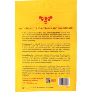 Leather Honey Lint-Free Application Cloth: Microfiber Cloth for Use with Leather Conditioner and Cleaner. Made in The USA Since 1968