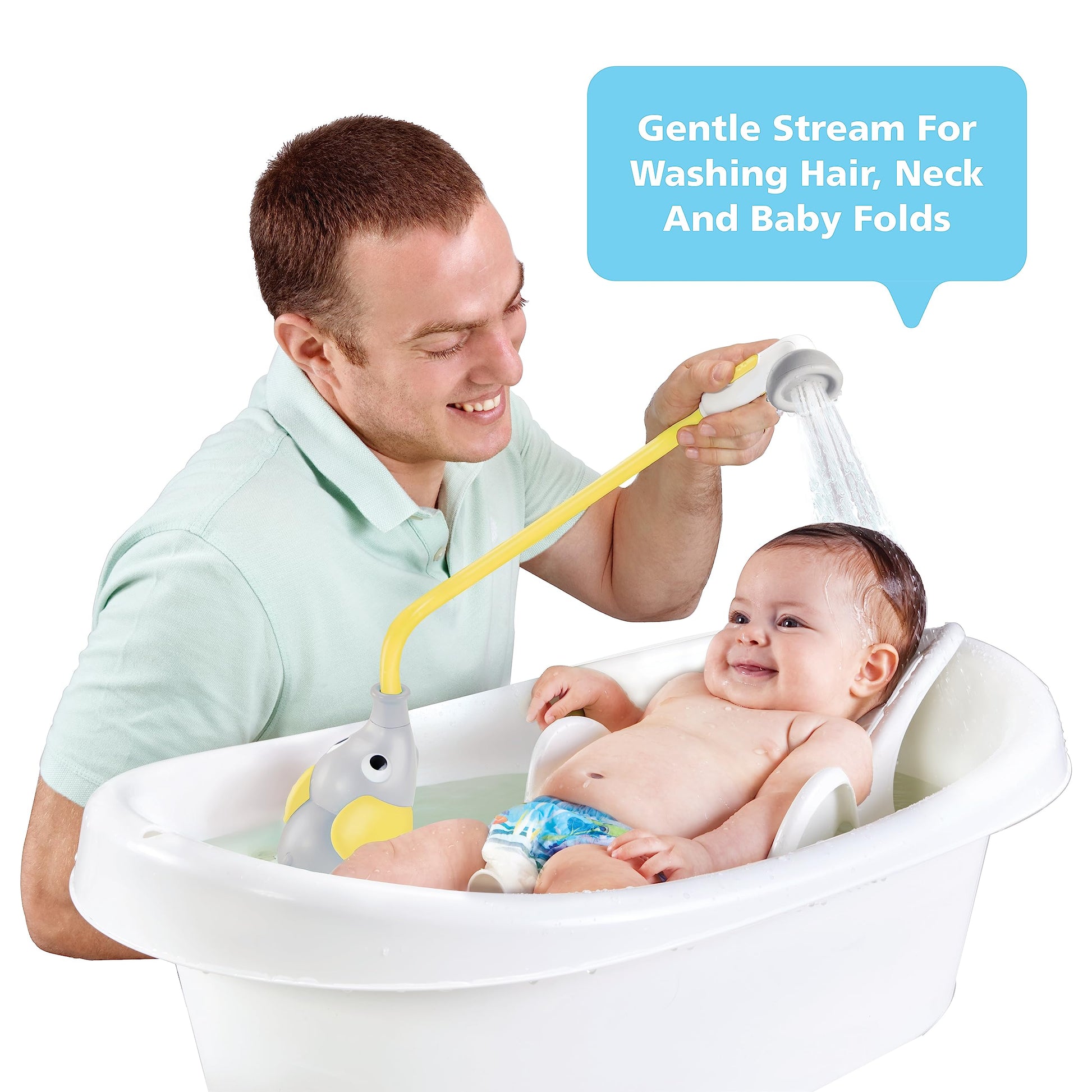Buy now Yookidoo Baby Bath Shower Head - Elephant Water Pump and Trunk Spout Sprayer and Rinser-Control Water Flow from 2 Knobs Baby Bath Time Essentials for Newborn Babies in Tub Or Sink (Yellow) at indiglob india