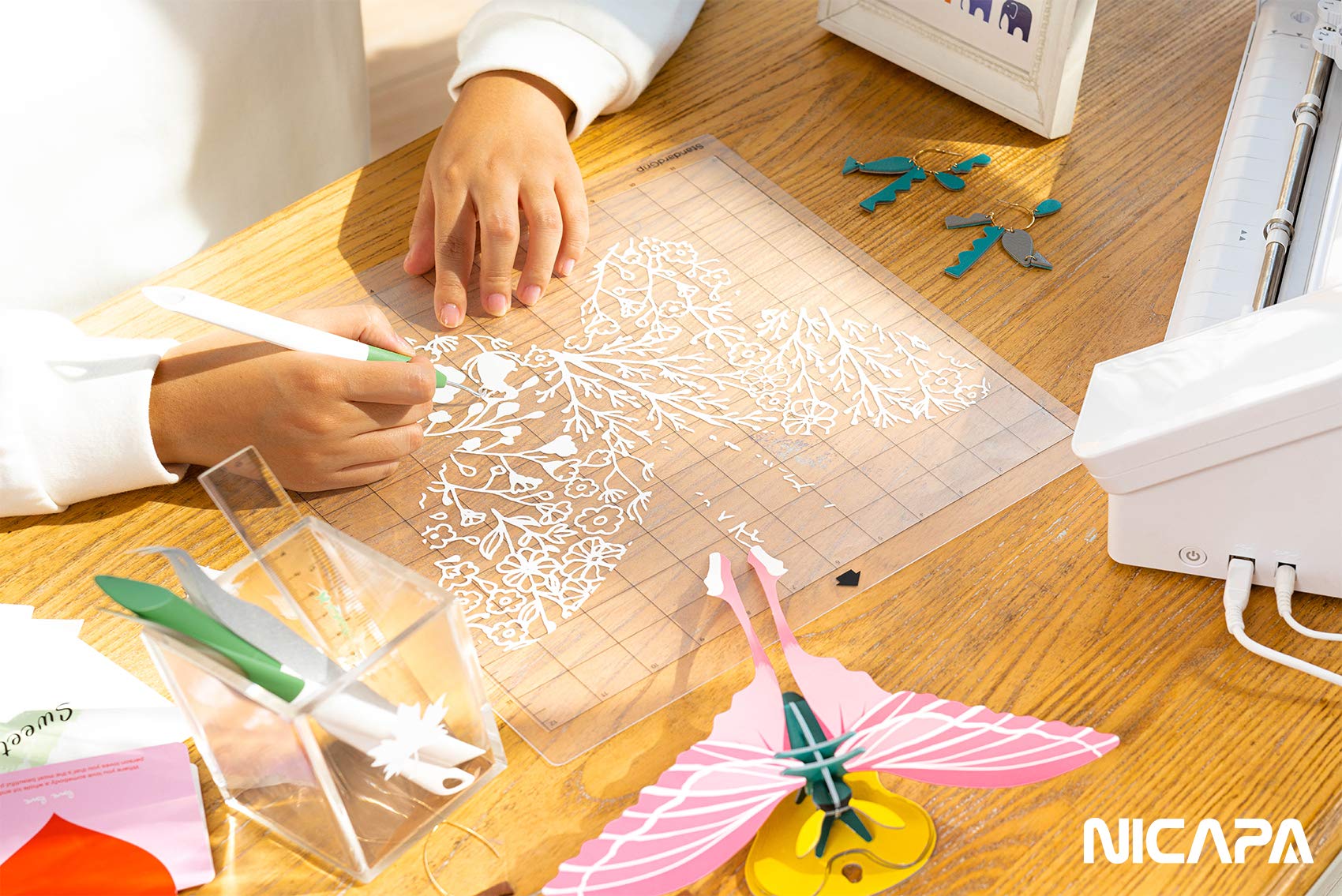 Buy now Nicapa StandardGrip Cutting Mat for Silhouette Cameo 4/3/2/1 (12x12 inch,3 pack) Standard Adhesive Sticky Quilting Cut Pads Replacement Accessories for Silhouette Cameo at indiglob india