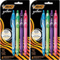 BIC Gel-ocity Quick Dry Fashion Retractable Gel Pens, Medium Point (0.7mm), 4-Count Gel Pen Set, Packaging May Vary
