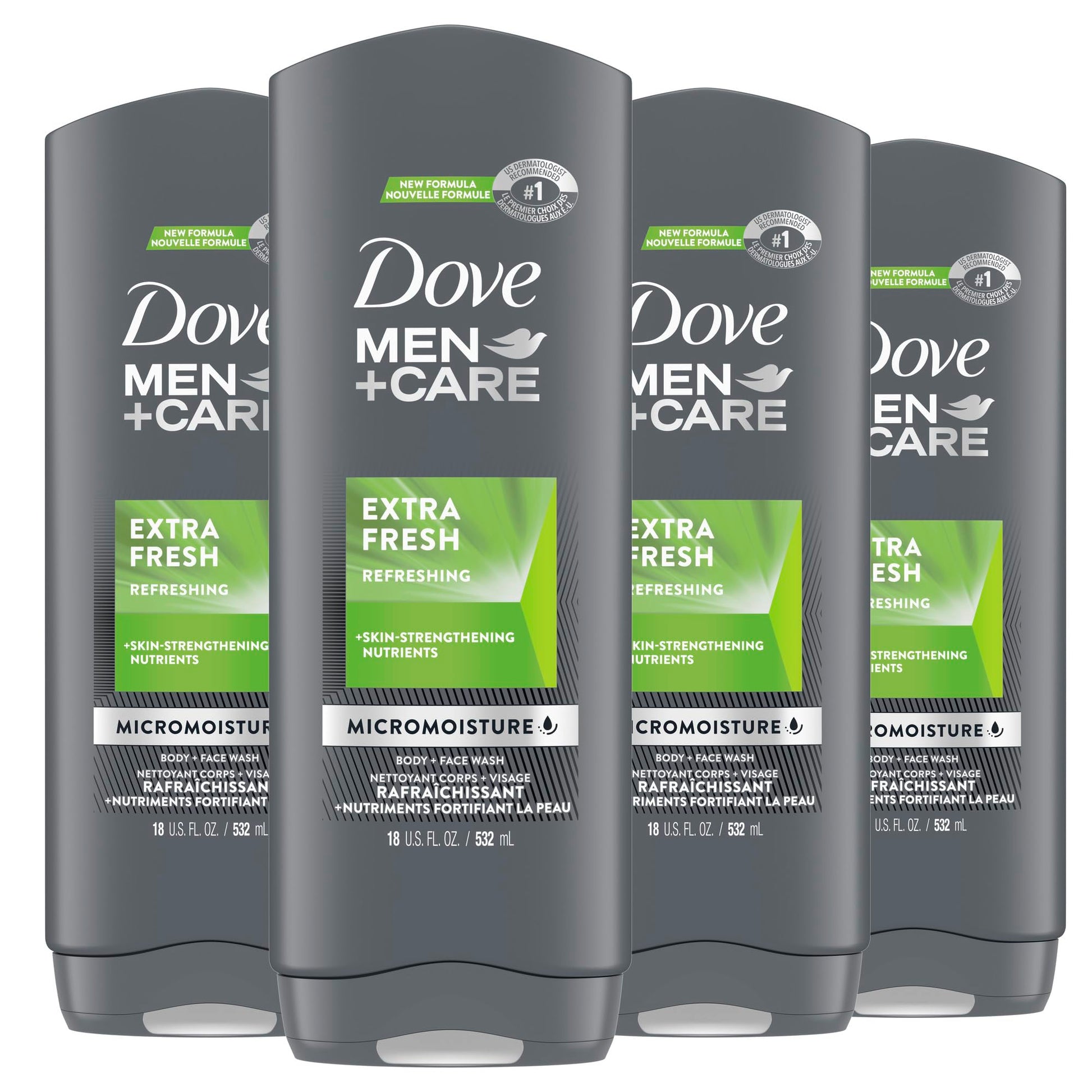Buy now DOVE MEN + CARE Body and Face Wash Clean Comfort 4 Count for Healthier and Stronger Skin Effectively Washes Away Bacteria While Nourishing Your Skin, 18 oz Extra Fresh 18 Fl Oz (Pack of 4) at indiglob india