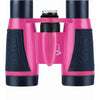 Compact Binoculars for Kids Bird Watching Hiking Camping Fishing Accessories Gear Essentials Best Toy Gifts for Boys Girls Children Toddler Waterproof 5X30 Optical Lens Including Compass - Pink