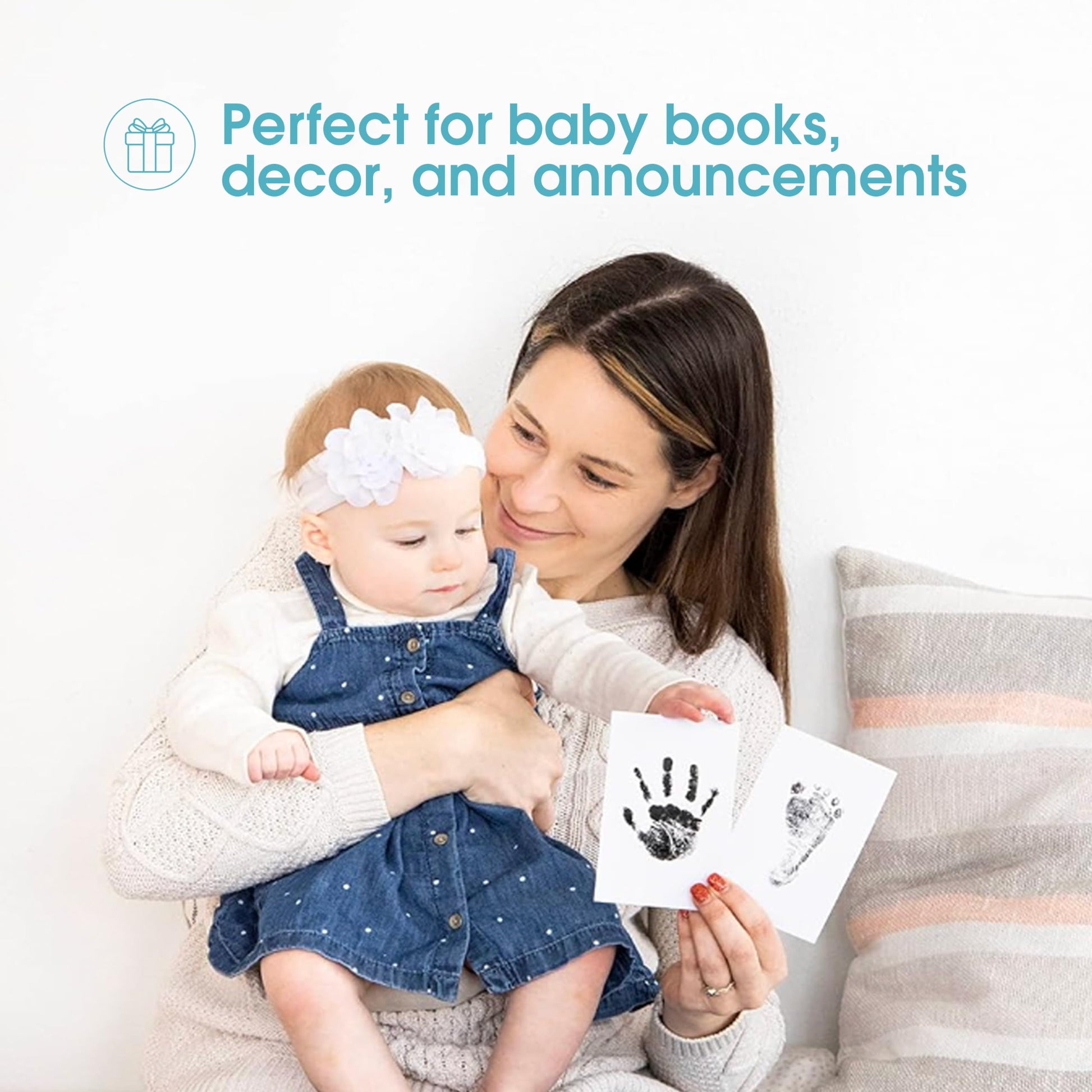 Buy now Pearhead Newborn Baby Handprint and Footprint Kit - No Mess Clean-Touch Ink Pad With Impression Cards, Safe for Skin, Perfect Keepsake for Family, Acid-Free, Black at indiglob india