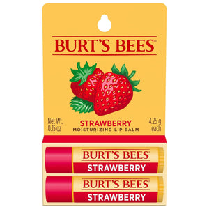 Burt's Bees Lip Balm - Strawberry, Lip Moisturizer With Responsibly Sourced Beeswax, Tint-Free, Natural Origin Conditioning Treatment, 2 Tubes, 0.15 oz.