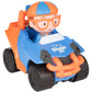Blippi 3" Vehicles 4-Pack Toy Playset - Construction Excavator, Mobile, Fire Engine, Garbage Truck - Officially Licensed - Easter Basket Stuffer Gift for Preschoolers, Kids, Boys & Girls - 3+