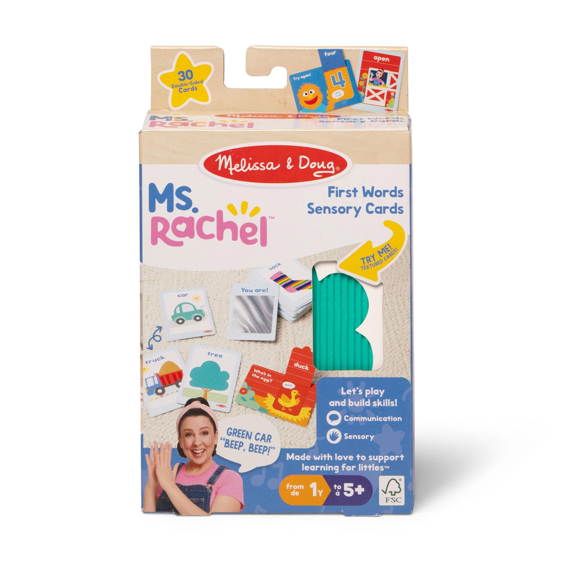 Buy now Melissa & Doug?? Ms. Rachelƒ?› First Words Textured Sensory Flashcards Preschool Learning Toy for Boys, Girls - FSC Certified at indiglob india