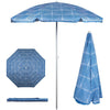 PICNIC TIME 5.5 Ft Portable Beach Umbrella, Lightweight UV Protection Sunshade with Tilt Pole & Carry Bag, Outdoor Canopy Umbrella for Beach, Sand, Pool, Patio, Camping, Travel, or Backyard Shade, (Navy Blue) - Blue Athens Pattern