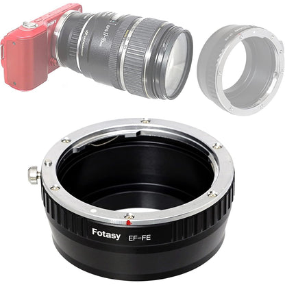 Fotasy Manual Cannon EF Lens to E Mount Adapter, EFS E Mount, EF Adapter to E Mount, Compatible with Sony Mirrorless a7 a7r a7s a7 II III IV a9 a9II a7c aplha 1 a6600 a6500 a6400 a6300