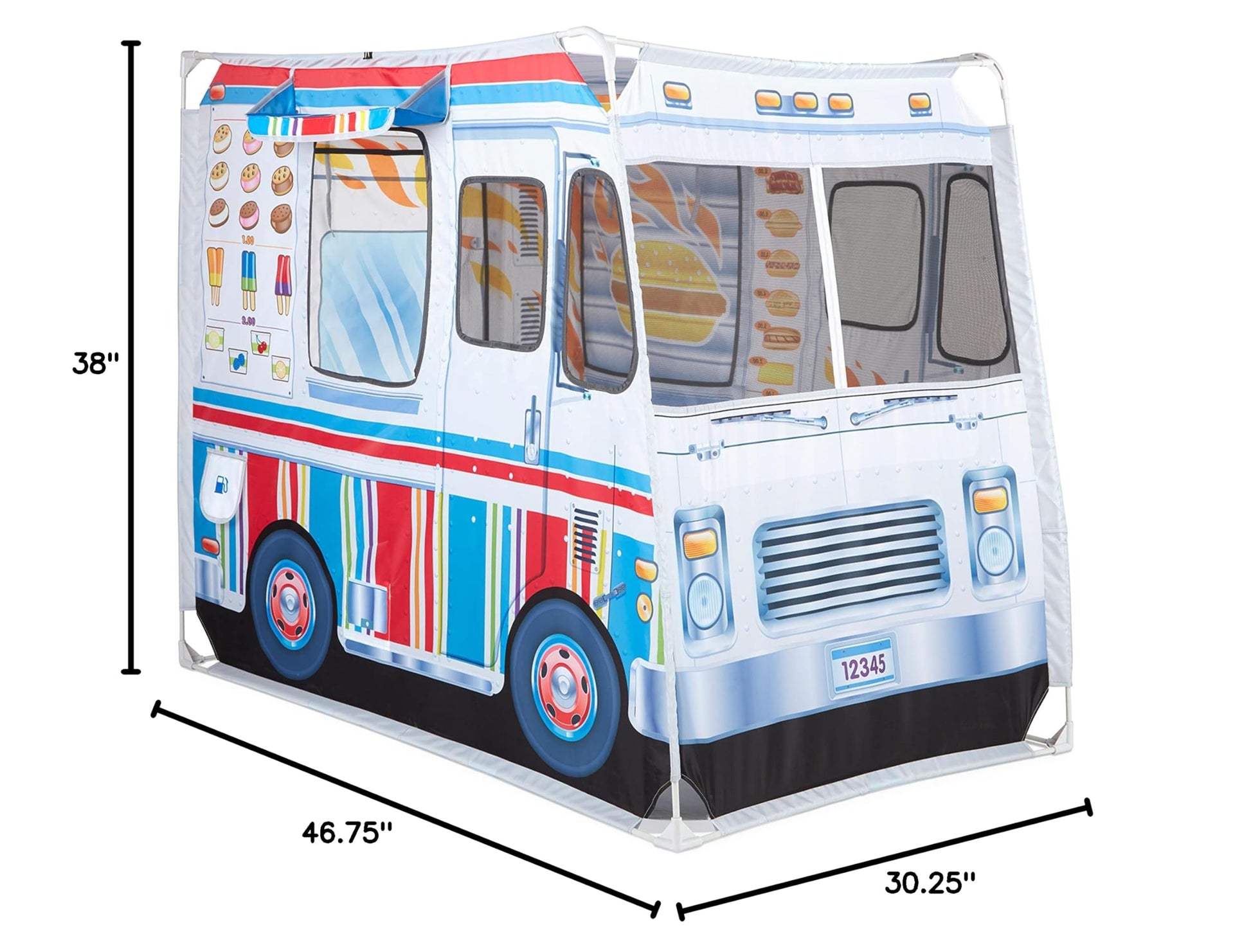 Buy now Melissa & Doug Fabric Double-Sided Food Truck Play Tent - Ice Cream and BBQ Role Play Toy Food Truck Tent, for Kids Ages 3+ at indiglob india