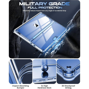 INFILAND Microsoft Surface Pro 11 AI/10/9 5G Case 13 Inch 2022, Full Crystal Clear [Anti-Yellowing] All-in-one Protection Shell Cover, Work with Type Cover Keyboard & Surface Slim Pen 2, Bayer Clear