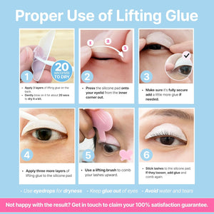 Korean Lash Lift Kit - 5 Sets Eyelash Curling Perm with Upgraded Glue, Easy for Beginner & Professional, Semi Permanent Perming Wave Suitable For Salon, Blue