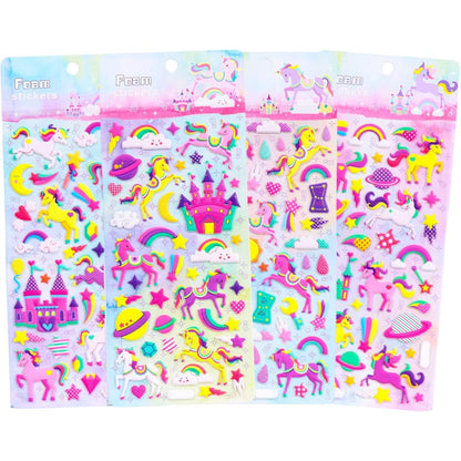 3D Puffy Stickers for Kids Resuable Sticker for Toddler, Boys, Girls 4 Sheets - Mother Child Animals, Dogs, Cats, Elephant, Giraffe, Monkey, Sheep, Panda, Koala, Rabbit (Zoo)