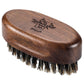 BFWood Boar Bristle Beard Brush - Black Wood Walnut Military Style, Men's Wooden Mustache Brush