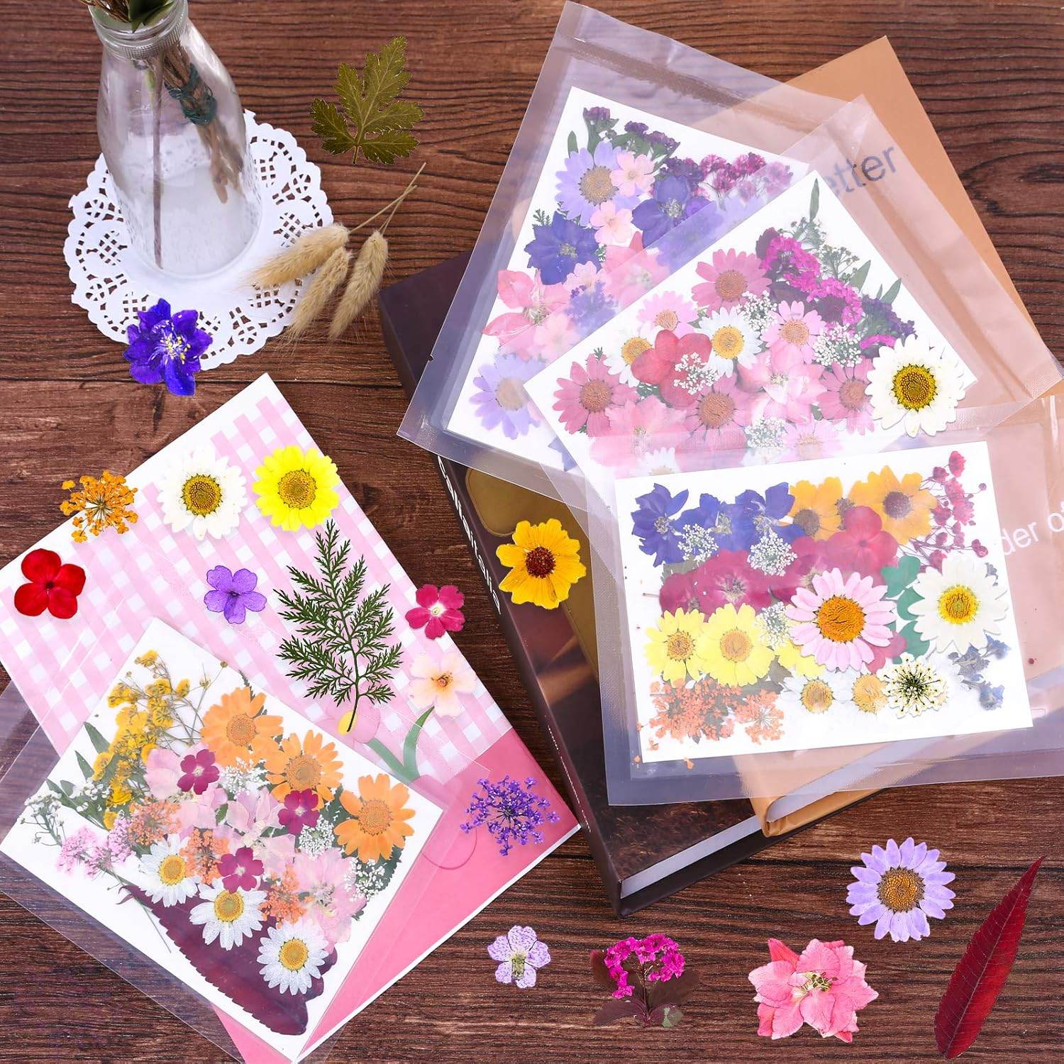 140 Pcs Dried Pressed Flowers for Resin, Real Pressed Flowers Dry Leaves Bulk Natural Herbs Kit for Scrapbooking DIY Art Crafts, Epoxy Resin Jewelry Molds, Candle, Soap Making, Nails Décor - My Store