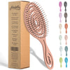 Ninabella Detangle Hair Brush for Women & Men - Does not Pull - Straightening Brushes for Straight & Curly Hair - Unique Spiral Detangling Hairbrush - Green - Old Rose