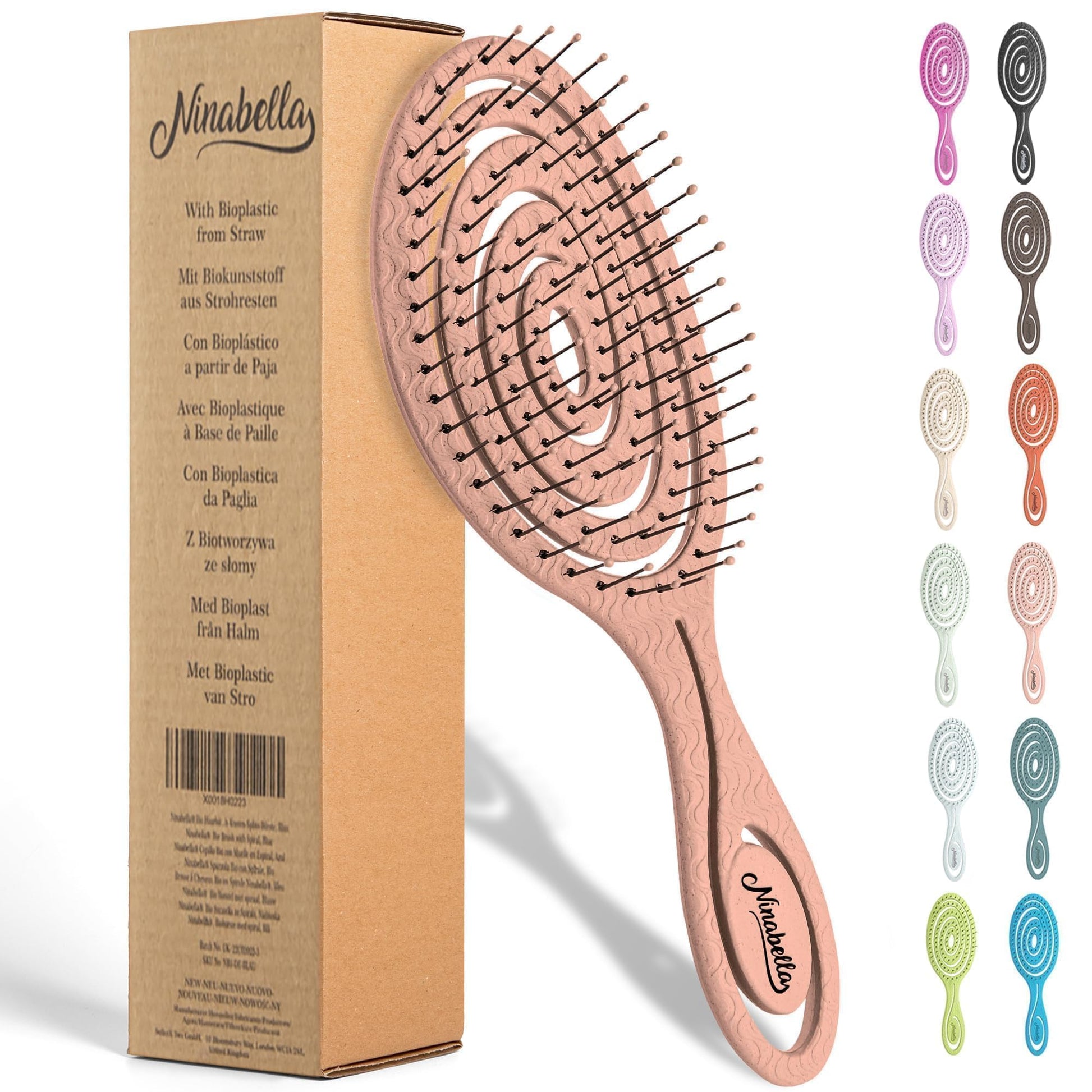 Buy now Ninabella Detangle Hair Brush for Women & Men - Does not Pull - Straightening Brushes for Straight & Curly Hair - Unique Spiral Detangling Hairbrush - Green Regular Old Rose at indiglob india