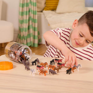 Terra by Battat – 60 Pieces Wild Creatures Tube – Realistic Mini Animal Figurines – Lion, Hippo, Tiger, Bear & More Safari Animals – Educational Toys for Kids & Toddlers 3+ Years