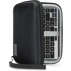 USA GEAR GPD Pocket Mini Laptop PC 7 Inch Hard Case Storage Travel Case - Compatible with 7 Inch Small Notebook UMPC Computer, GPD Win Mini, and More - Water Resistant Exterior, Mesh Pouch (Black)