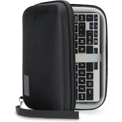 USA GEAR GPD Pocket Mini Laptop PC 7 Inch Hard Case Storage Travel Case - Compatible with 7 Inch Small Notebook UMPC Computer, GPD Win Mini, and More - Water Resistant Exterior, Mesh Pouch (Black)