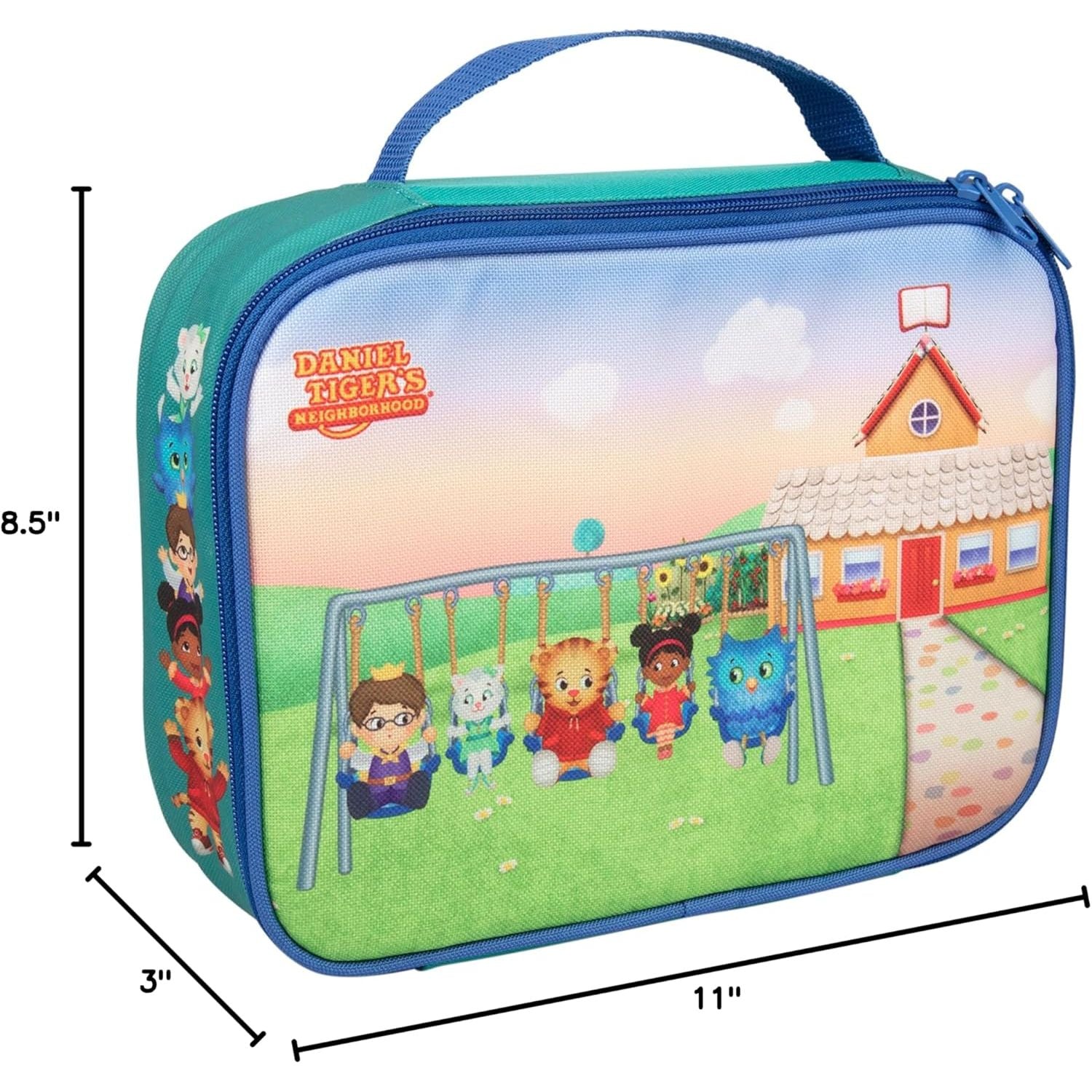 Buy now Daniel Tiger's Neighborhood Insulated Lunch Sleeve - Reusable Heavy Duty Tote Bag w Mesh Pocket - Swing with Friends at indiglob india