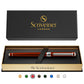 Buy now Scriveiner Black Lacquer Rollerball Pen - Stunning Luxury Pen, Real Gold Plating, Schmidt Ink Refill, Best Roller Ball Gift Set for Men & Women, Professional, Executive Office, Nice Pens 14. Crimson Red with Chrome at indiglob india