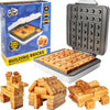 Building Brick Electric Waffle Maker- Cook Fun Buildable Holiday Waffles, Pancakes- Make Gingerbread Man Houses & Cars Out of Stackable Waffles- Bite Sized for Kids, Nonstick Iron w Recipes Xmas Gift - White