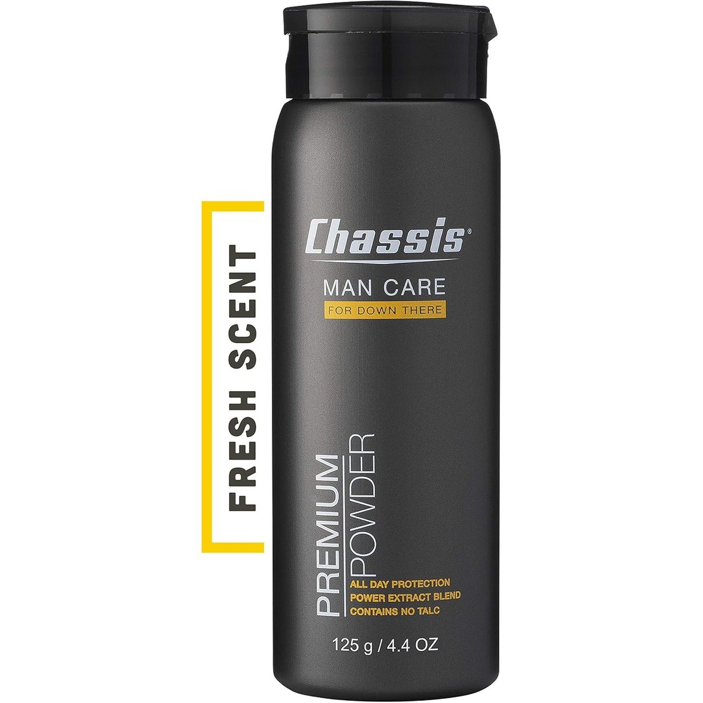 Chassis Premium Body Powder for Men, Whole Body Deodorant, Odor-Absorbent, Talc-Free Anti-Chafing Powder for Groin & Sensitive Skin, Friction Defense & Odor Control, Original Fresh Scent