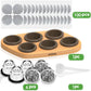 CAPMESSO Reusable Capsules for Nespresso OriginalLine, 6pcs Nespresso Refillable Pods Stainless Steel Coffee Pods Compatible with Nespresso Originaline Machine(6 Pods+100 Lids+ Wood Storage Tray)