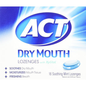 ACT Dry Mouth Lozenges With Xylitol 18 Count (Pack of 1) (Packaging May Vary)