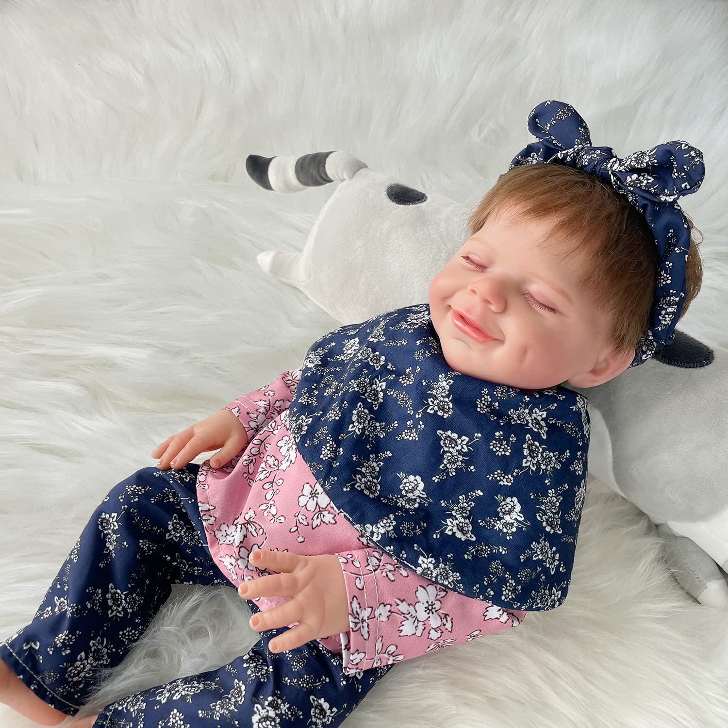 Buy now 18" Lifelike Reborn Baby Doll, Realistic Newborn Sleeping Girl, Vinyl Full Body, Age 3+ at indiglob india