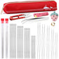 58 Pcs Beading Needles Set Seed Beads Needles Bead Needles Tool Long Straight and Big Eye Beading Needles Collapsible Embroidery Needles with Tweezers Pin Cushion for Jewelry Making