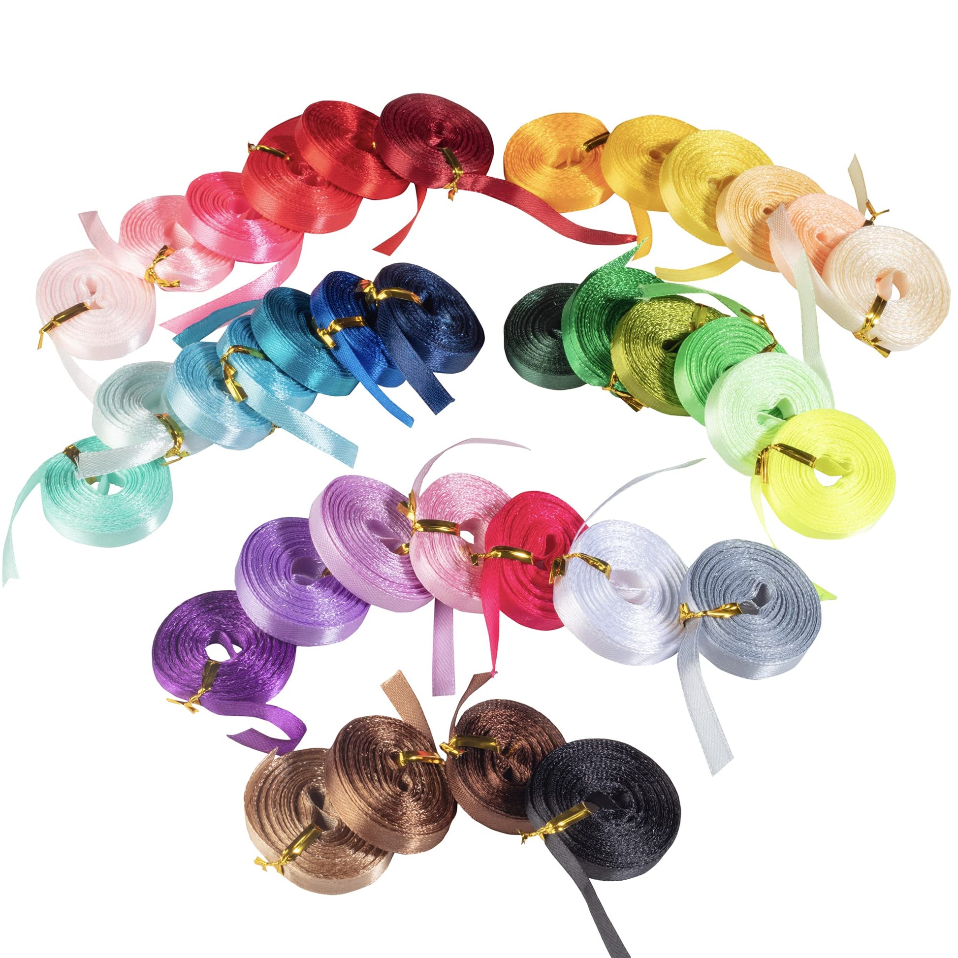 Buy now Satin Ribbon 36 Pack (1/4", 5 Yards Each) No Wire, DIY Arts & Crafts, Gift Wrapping Baskets, Wedding Decor, Sewing Projects, Party Favor Embellishment, Hair Bows, Floral, Baby Showers, Holiday Wreath at indiglob india