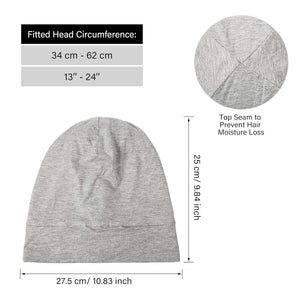 Geyoga 2 Pcs Adjustable Silk Satin Bonnet for Sleeping Men Silk Satin Beanie with Adjustable Elastic Band for Curly Hair(Black, Gray)