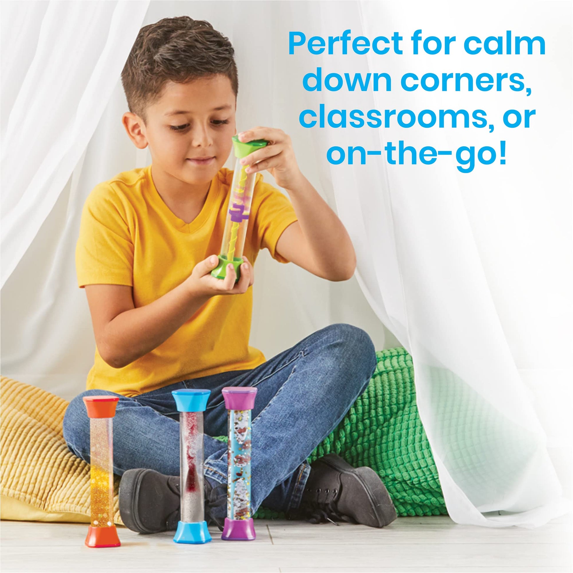 Buy now hand2mind Sensory Fidget Tubes, Sensory Toys, Travel Toys, Quiet Fidgets for Classroom, Calm Down Corner Supplies, Anxiety Relief Items for Kids, Toddler Stocking Stuffers, for Kids at indiglob india