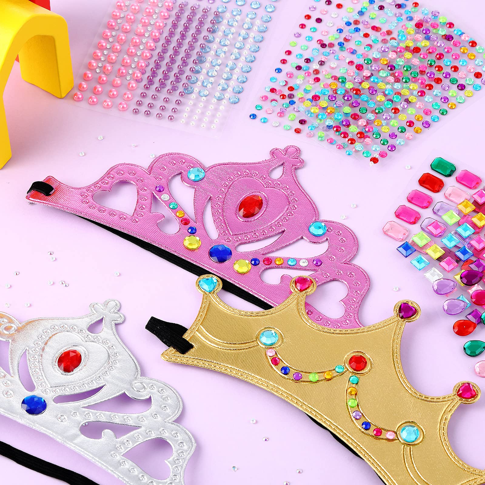 Buy now Epakh 19 Pieces DIY Crowns Set Party Foam Hats Making Your Own Tiara Crystal Diamond Sticker Princess King Crown Birthday Hat (Classic Style) at indiglob india