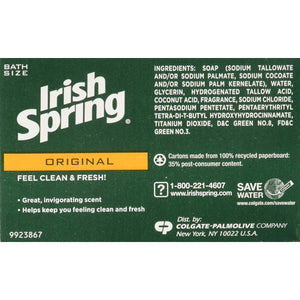 Irish Spring Original Deodrant Soap Unisex Soap, 3.75 Oz Bars, 8-Count