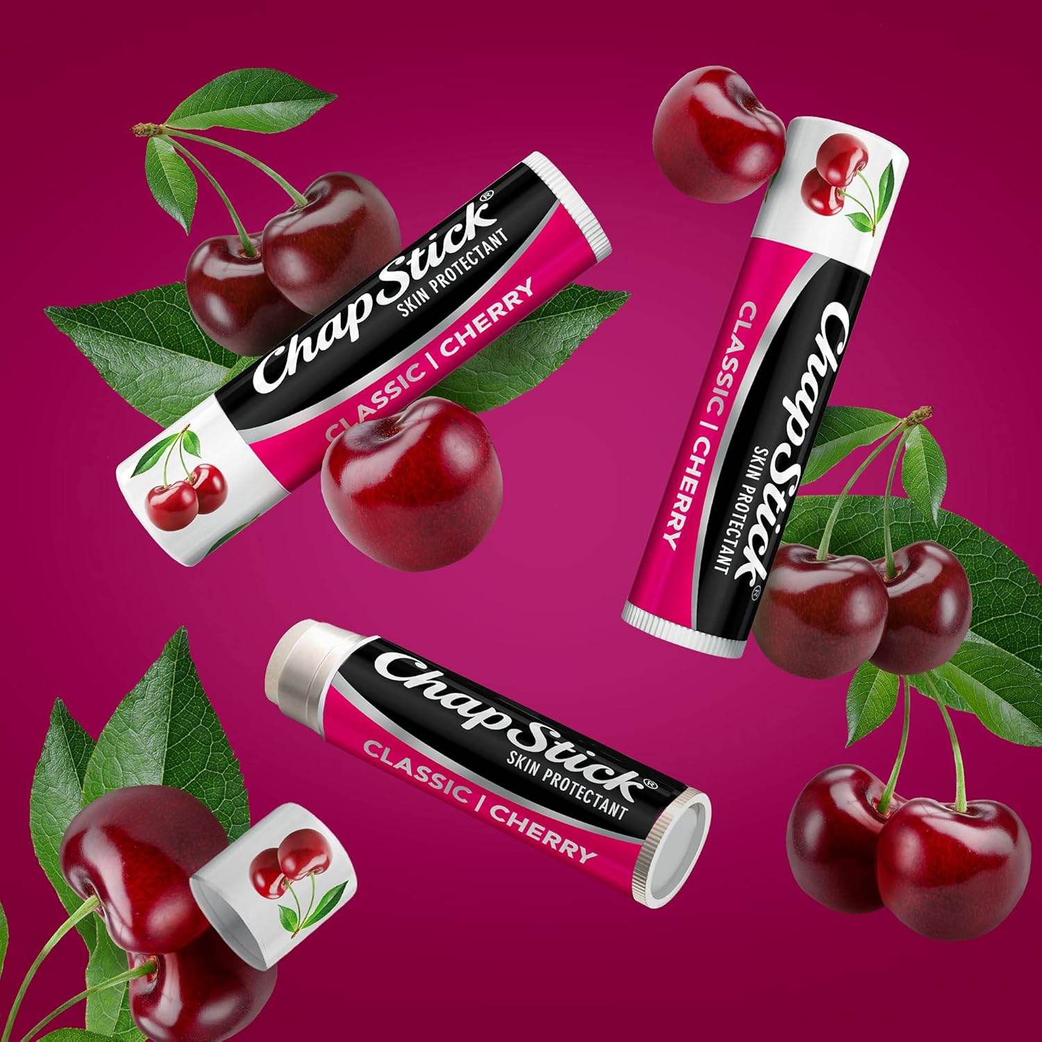 ChapStick Classic Cherry Lip Balm – Fruity & Sweet Lip Moisturizer for Dry Lips, 0.15 Oz Ea - My Store