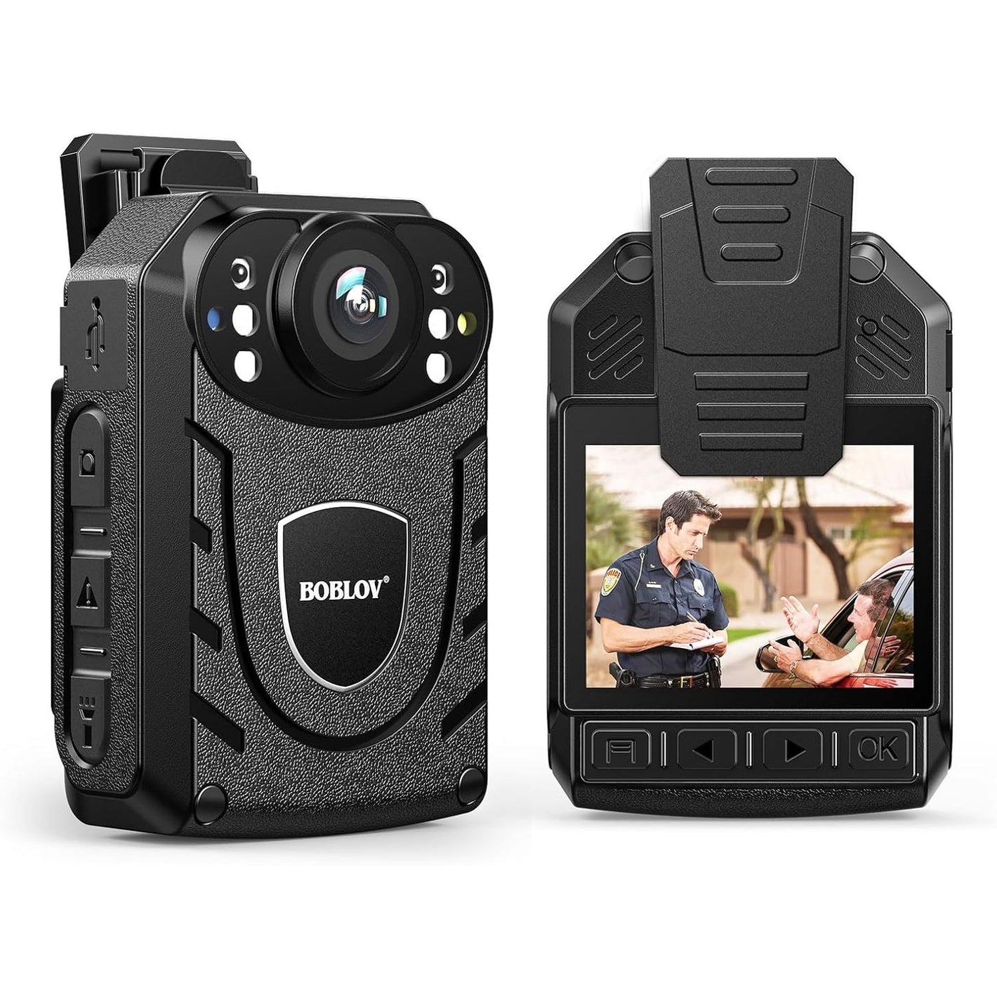 BOBLOV KJ21 Body Camera, 1296P Body Wearable Camera Support Memory Expand Max 256G, 8-10Hours Recording Police Body Cam Lightweight and Portable Easy to Operate Clear NightVision (KJ21 Only)