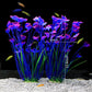 JIH Plastic Plants for Aquarium,Tall Artificial Plants for Fish Tank Decor 15.6 Inch (2 Pcs) (Purple)