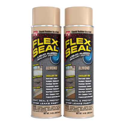 Buy now Flex Seal, 14 oz, Clear, Stop Leaks Instantly, Transparent Waterproof Rubber Spray On Sealant Coating, Perfect for Gutters, Wood, RV, Campers, Roof Repair, Skylights, Windows, and More Almond 14 oz (Pack of 2) at indiglob india