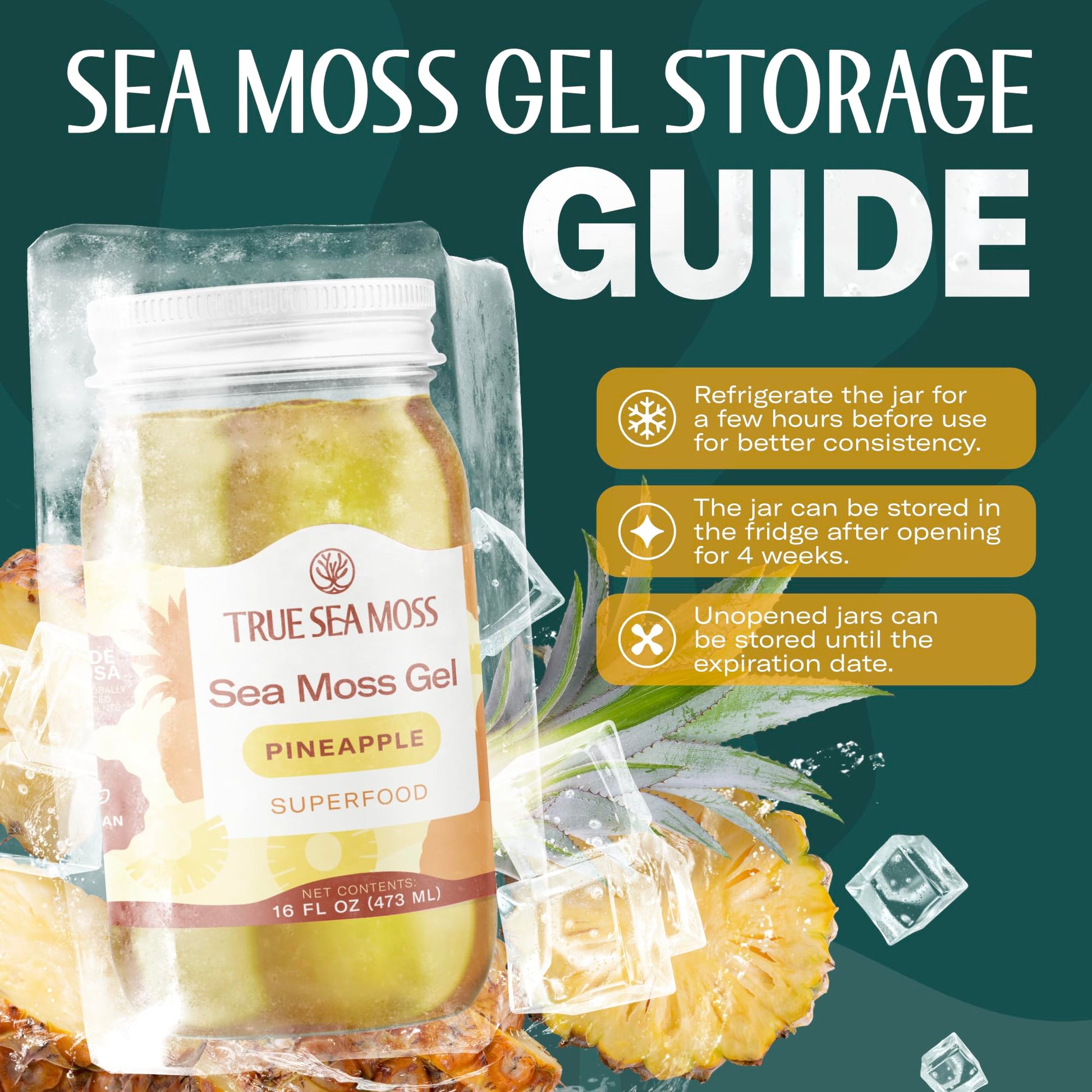 Buy now TrueSeaMoss Sea Moss Gel – Made in USA – Wildcrafted Seamoss, Fruits & Jarred Vegetables – Pineapple, Pack of 1 (Labels may Vary) at indiglob india