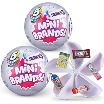 5 Surprise Mini Brands Series 2 by ZURU 2 Count (Pack of 1) Amazon Exclusive Mystery Real Miniature Brands Collectible Toy Capsule - Gold ( PVC Tube Packaging)